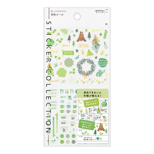 Midori TRAVELER'S Stickers Color Green - 24Papershop