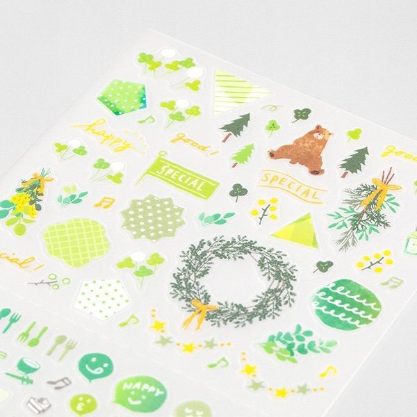 Midori TRAVELER'S Stickers Color Green - 24Papershop