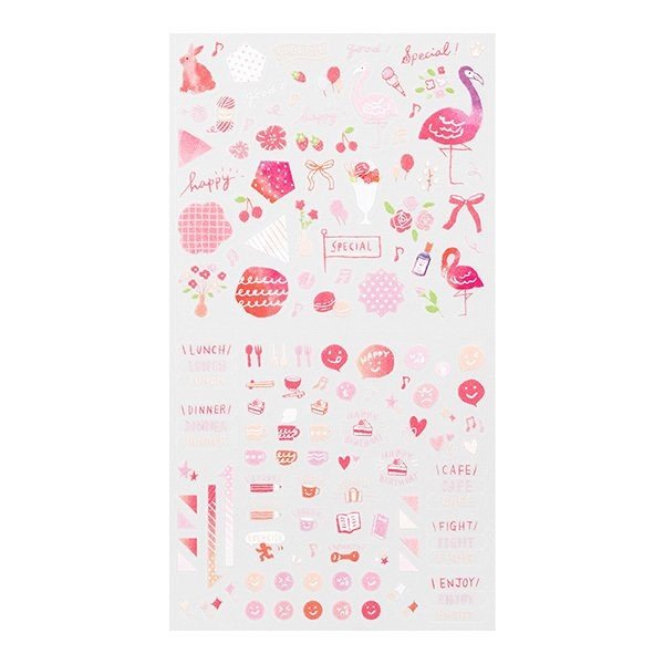 Midori TRAVELER'S Stickers Color Pink - 24Papershop