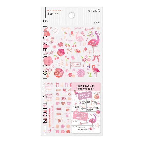 Midori TRAVELER'S Stickers Color Pink - 24Papershop