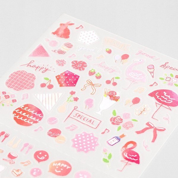 Midori TRAVELER'S Stickers Color Pink - 24Papershop