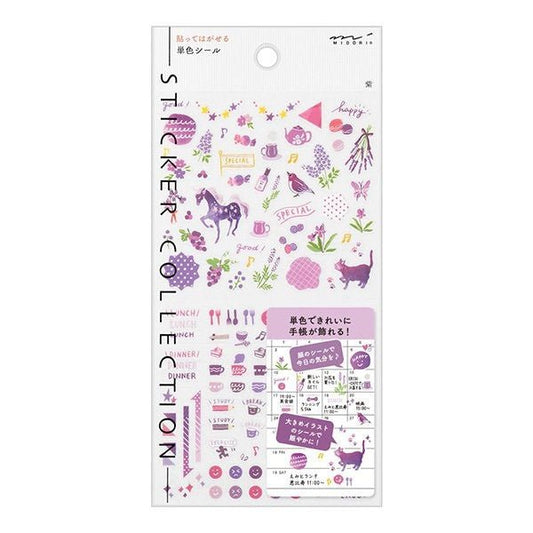 Midori TRAVELER'S Stickers Color Purple - 24Papershop