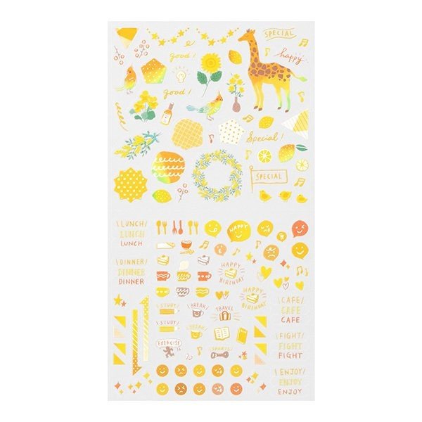 Midori TRAVELER'S Stickers Color Yellow - 24Papershop