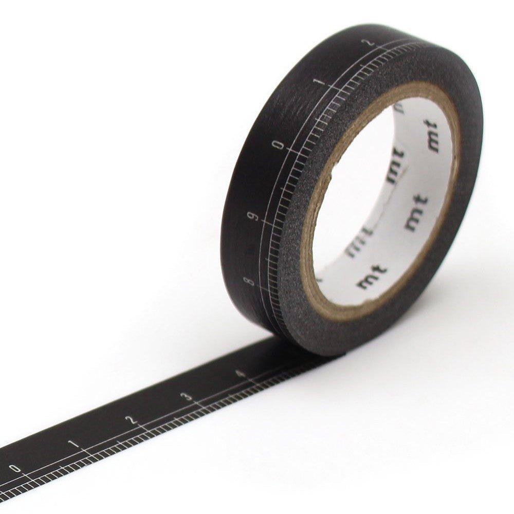 MT Masking Tape - Black Ruler - 10mm - 7m - 24Papershop