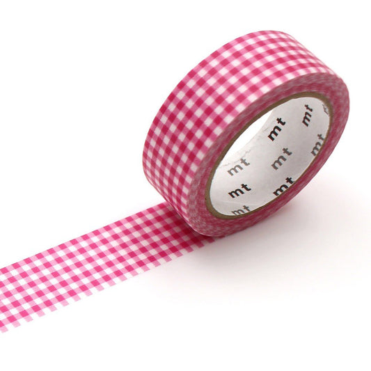 MT Masking Tape - Delicate Checkered Pink - 15mm x 7m - 24Papershop