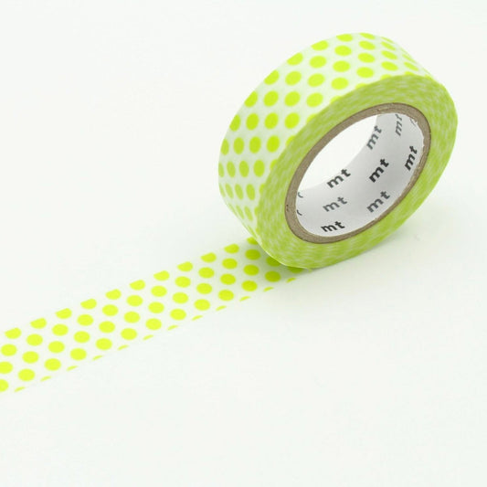 MT Masking Tape - Dot Lime - 15mm - 7m - 24Papershop