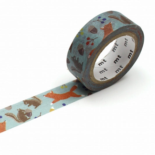 MT Masking Tape - Embroidery Fox and Squirrel - 15mm x 7m - 24Papershop