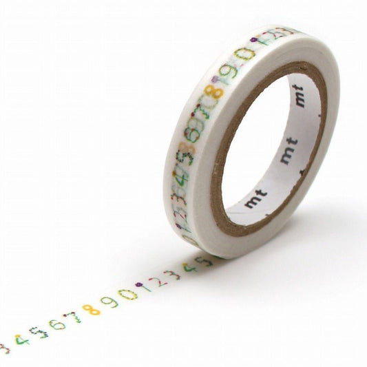 MT Masking Tape - Floral Numbers - 7mm x 7m - 24Papershop