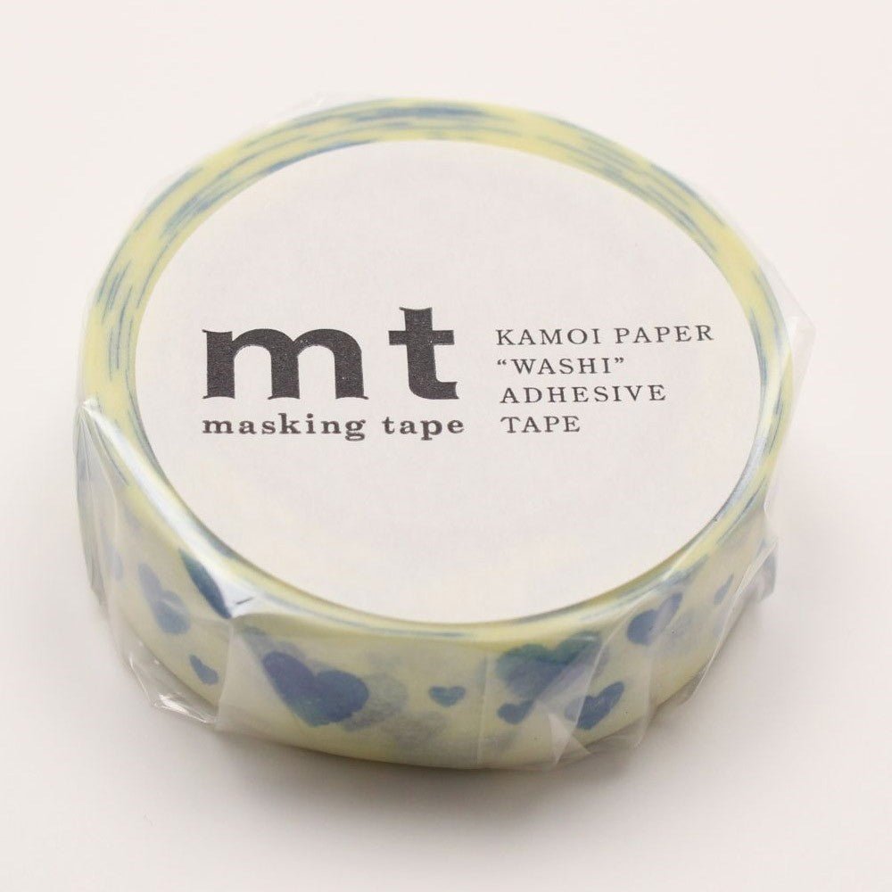 MT Masking Tape - Heart Stamp Blue - 15mm - 7m - 24Papershop