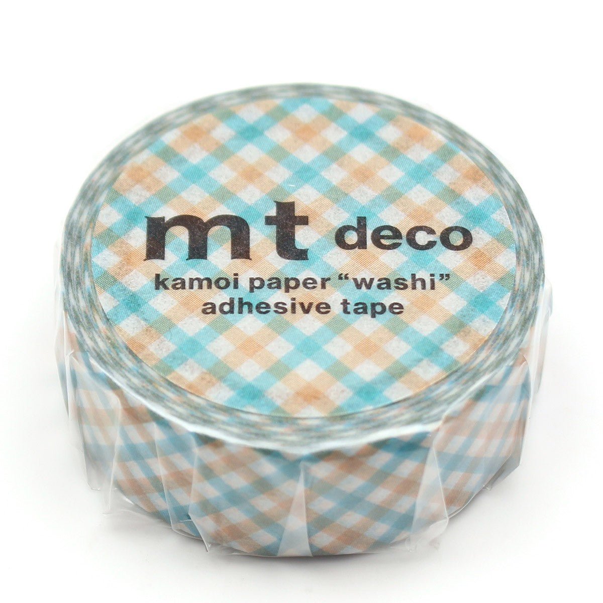 MT Masking Tape - Overlap Checkered Orange 15mm x 7m - 24Papershop