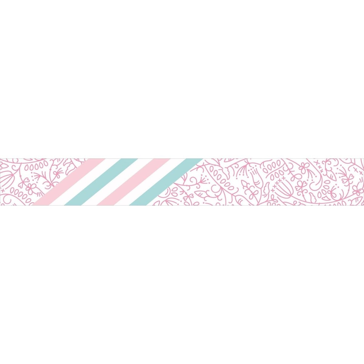 MT Masking Tape - Pink Flower Stripe - 7mm x 7m - 24Papershop