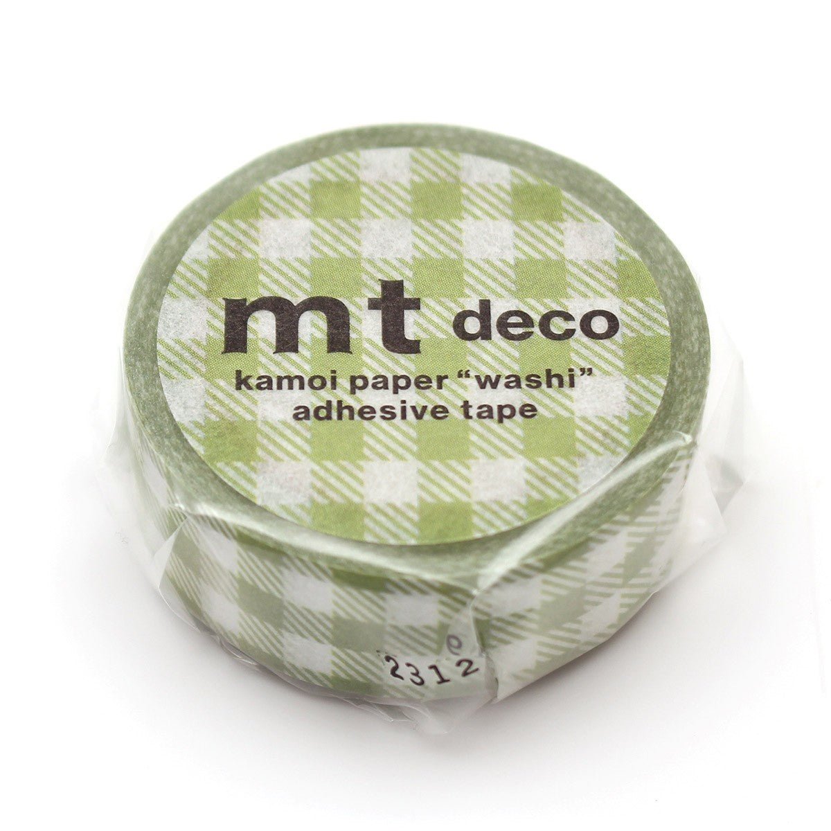 MT Masking Tape - Stripe Checkered Light Moss Green - 15mm x 7m - 24Papershop