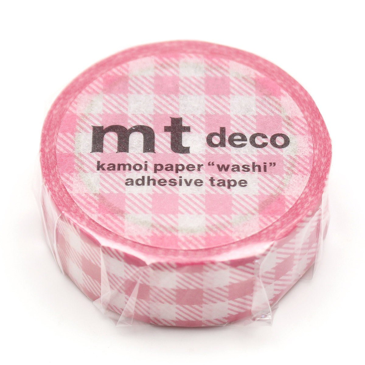 MT Masking Tape - Stripe Checkered Pink 15mm x 7m - 24Papershop