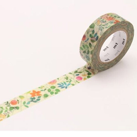 MT Masking Tape - Watercolor Flowers - 15mm - 7m - 24Papershop