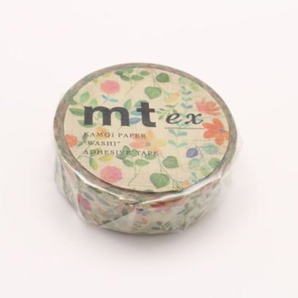 MT Masking Tape - Watercolor Flowers - 15mm - 7m - 24Papershop