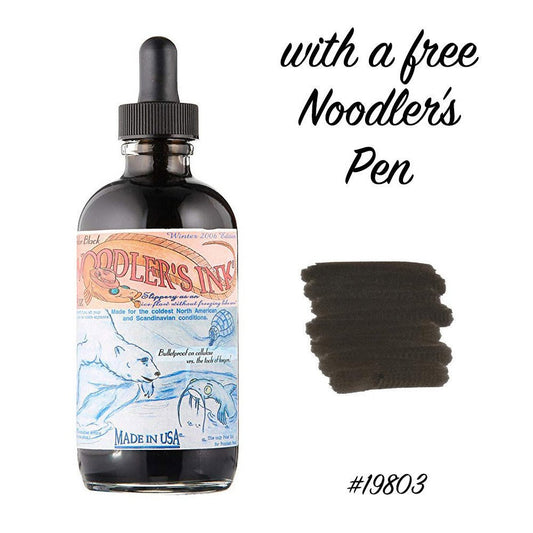 Noodler's Inktpot - Polar Black (135ml) + gratis Noodler's vulpen - 24Papershop