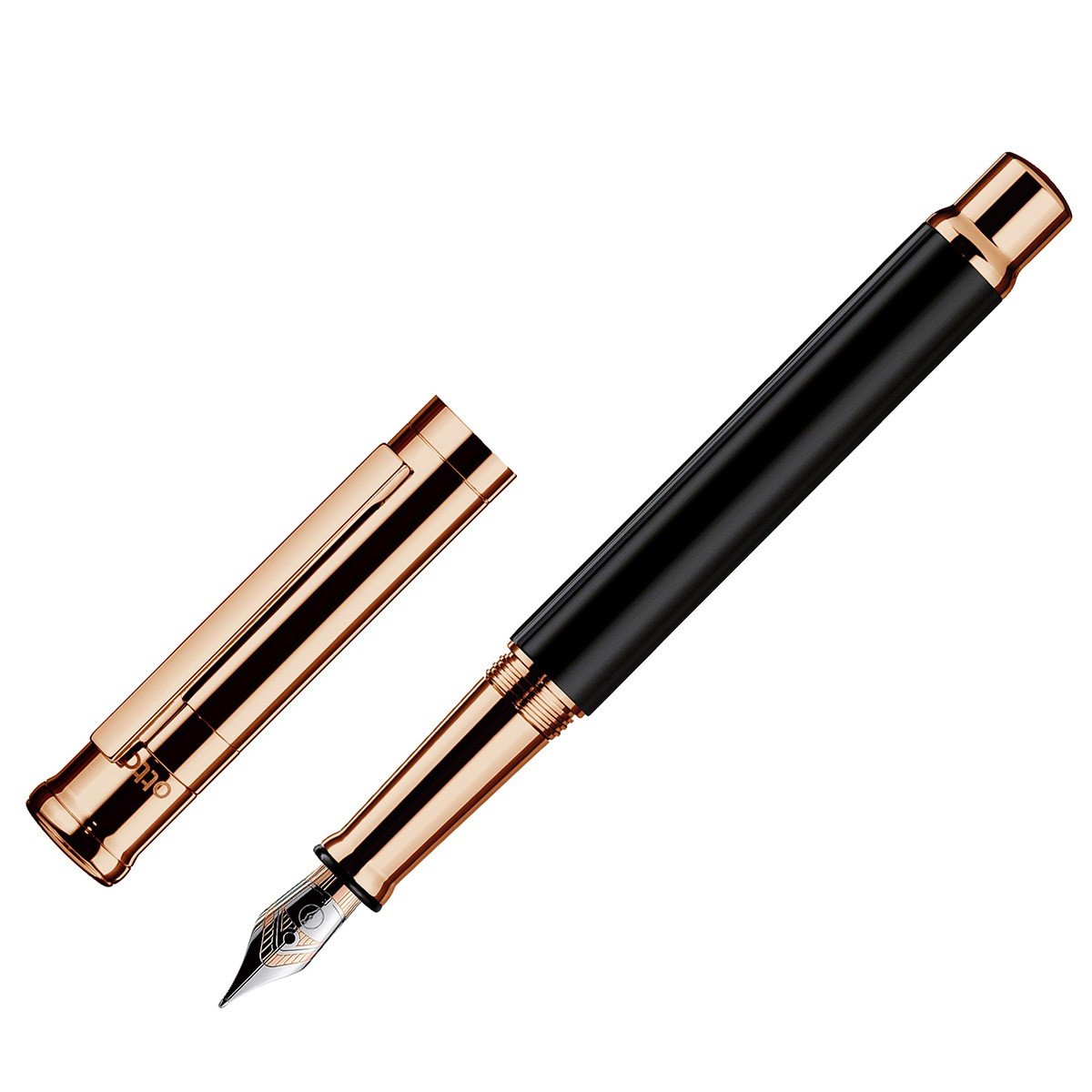 Otto Hutt Fountain Pen Design 04 - Black Shiny RoseGold - 24Papershop