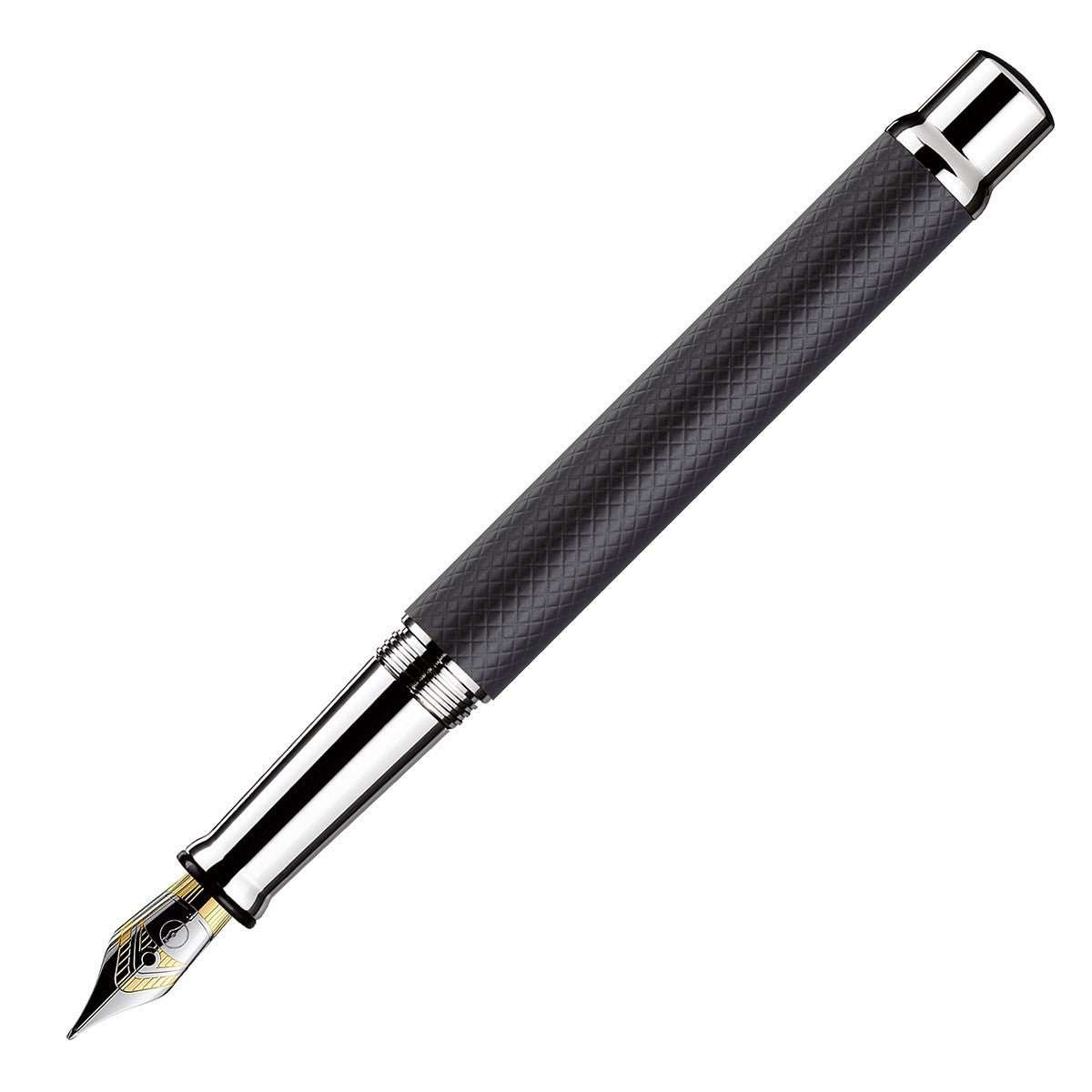 Otto Hutt Fountain Pen Design 04 - Checkered Black Matt - 24Papershop