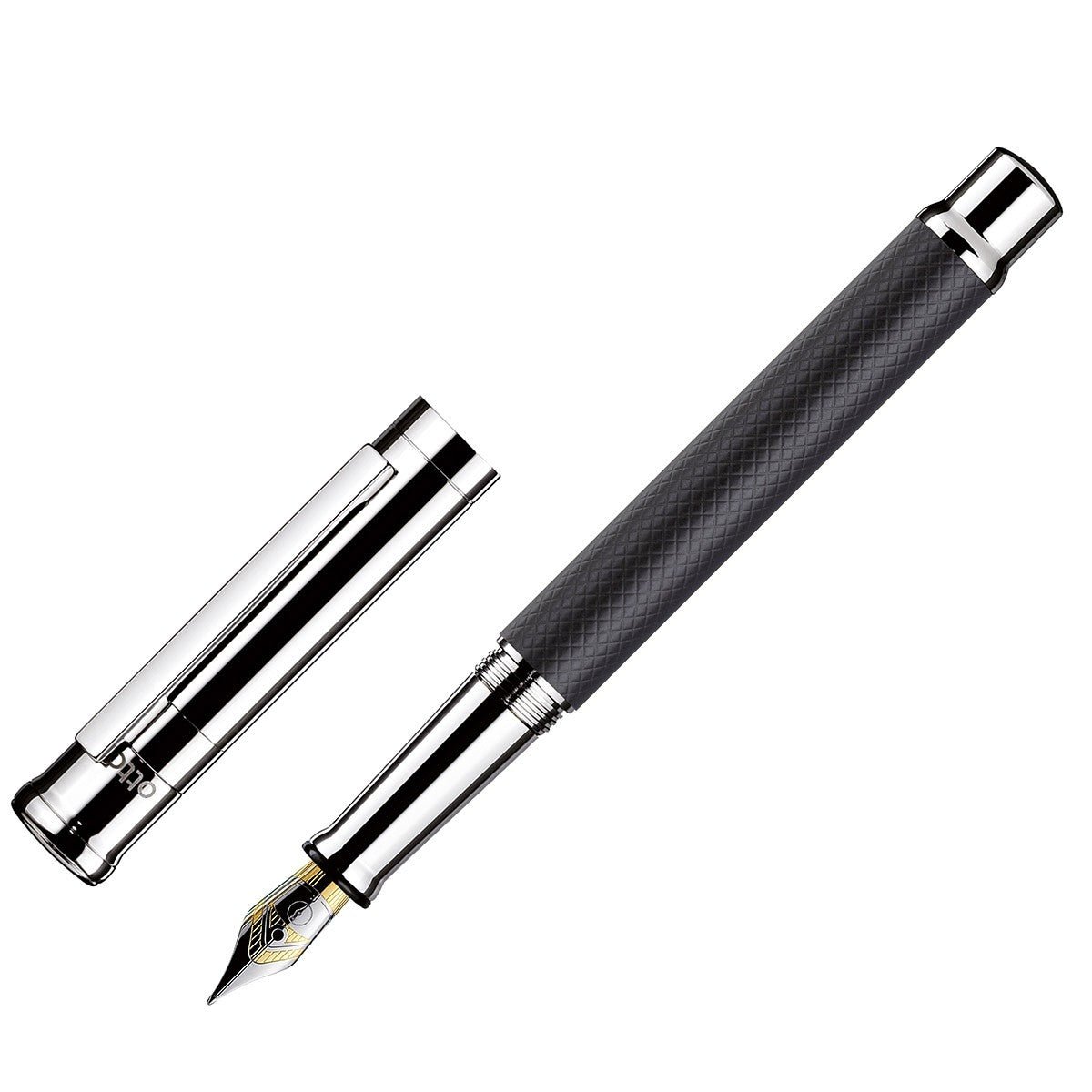 Otto Hutt Fountain Pen Design 04 - Checkered Black Matt - 24Papershop