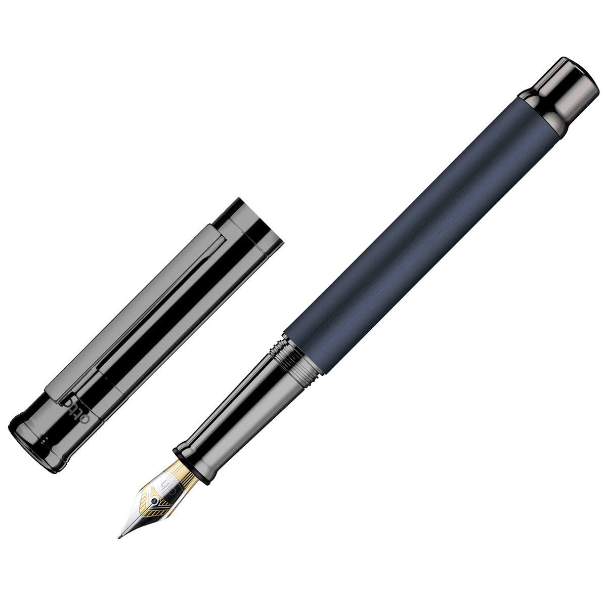 Otto Hutt Fountain Pen Design 04 - Frosted Blue Ruthenium - 24Papershop