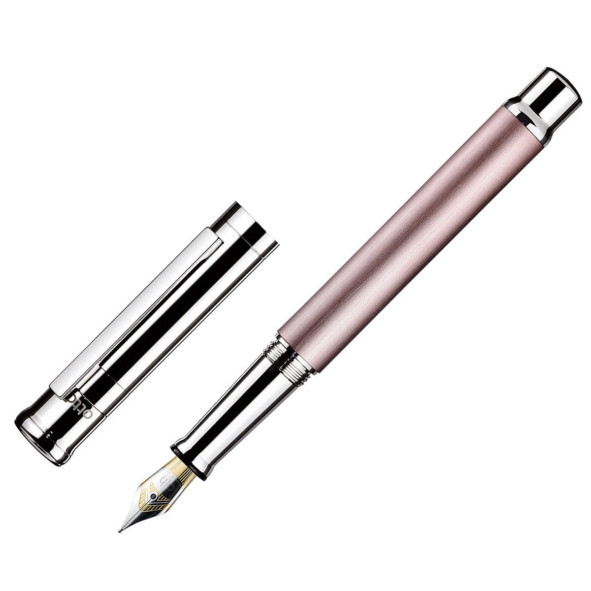 Otto Hutt Fountain Pen Design 04 - Frosted Pearl Pink Platin - 24Papershop