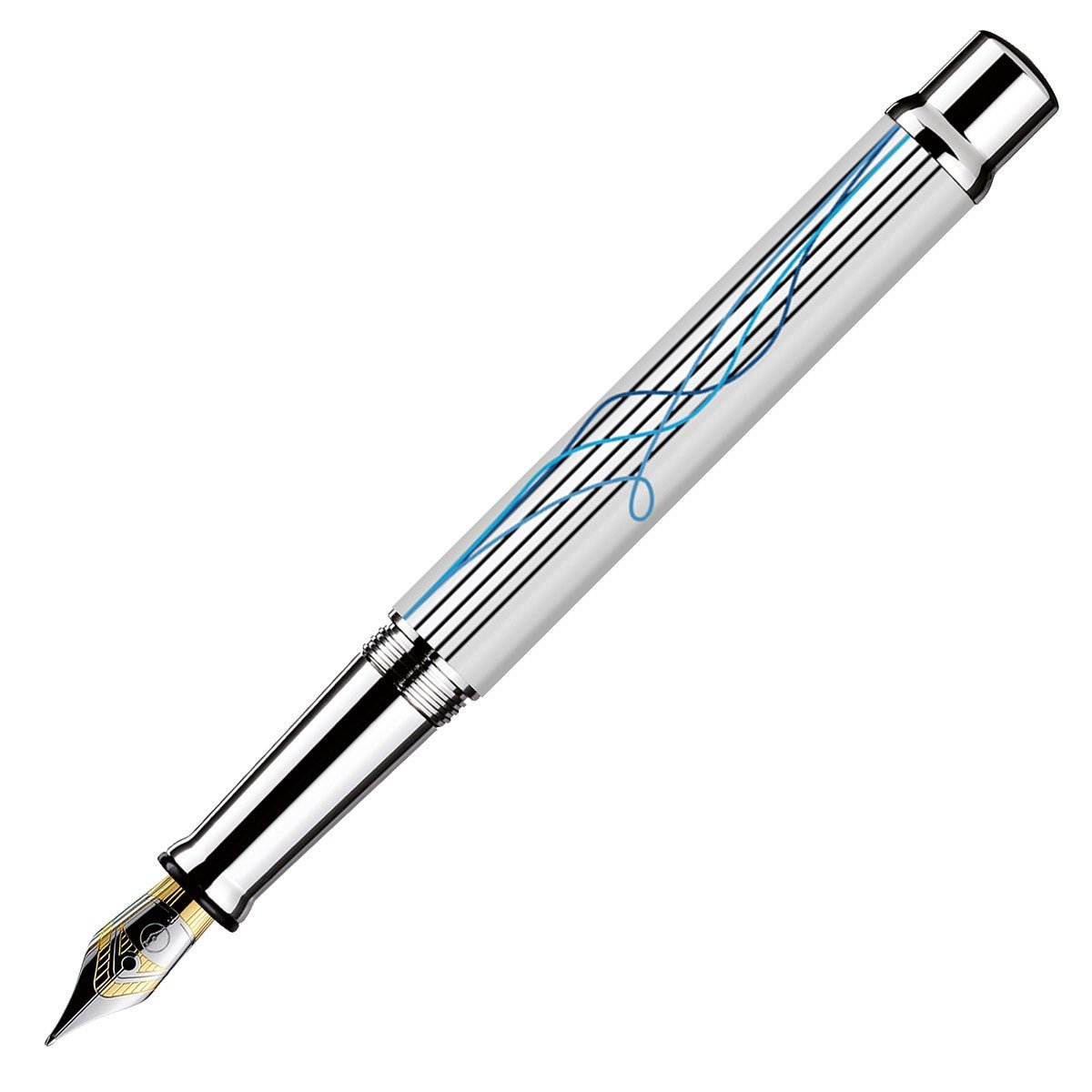 Otto Hutt Fountain Pen Design 04 - Printed White Platin - 24Papershop