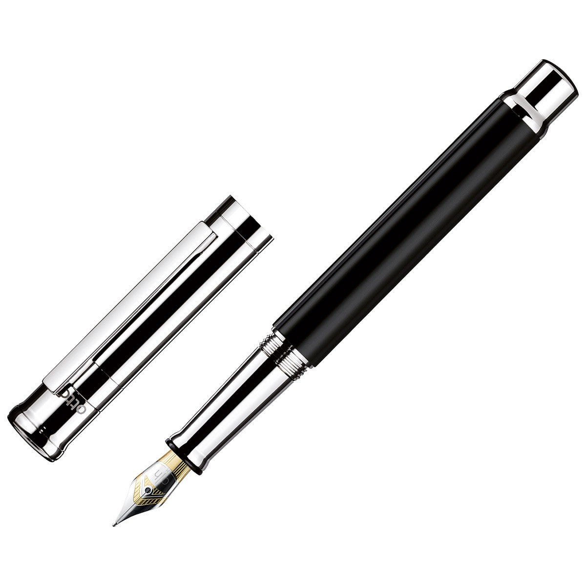 Otto Hutt Fountain Pen Design 04 - Shine Black Platin - 24Papershop