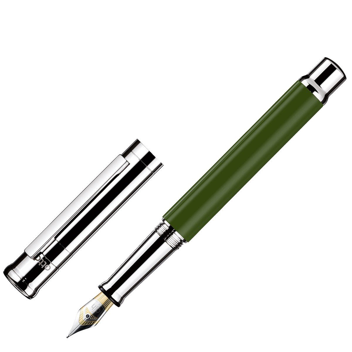 Otto Hutt Fountain Pen Design 04 - Shine Olive Platin - 24Papershop