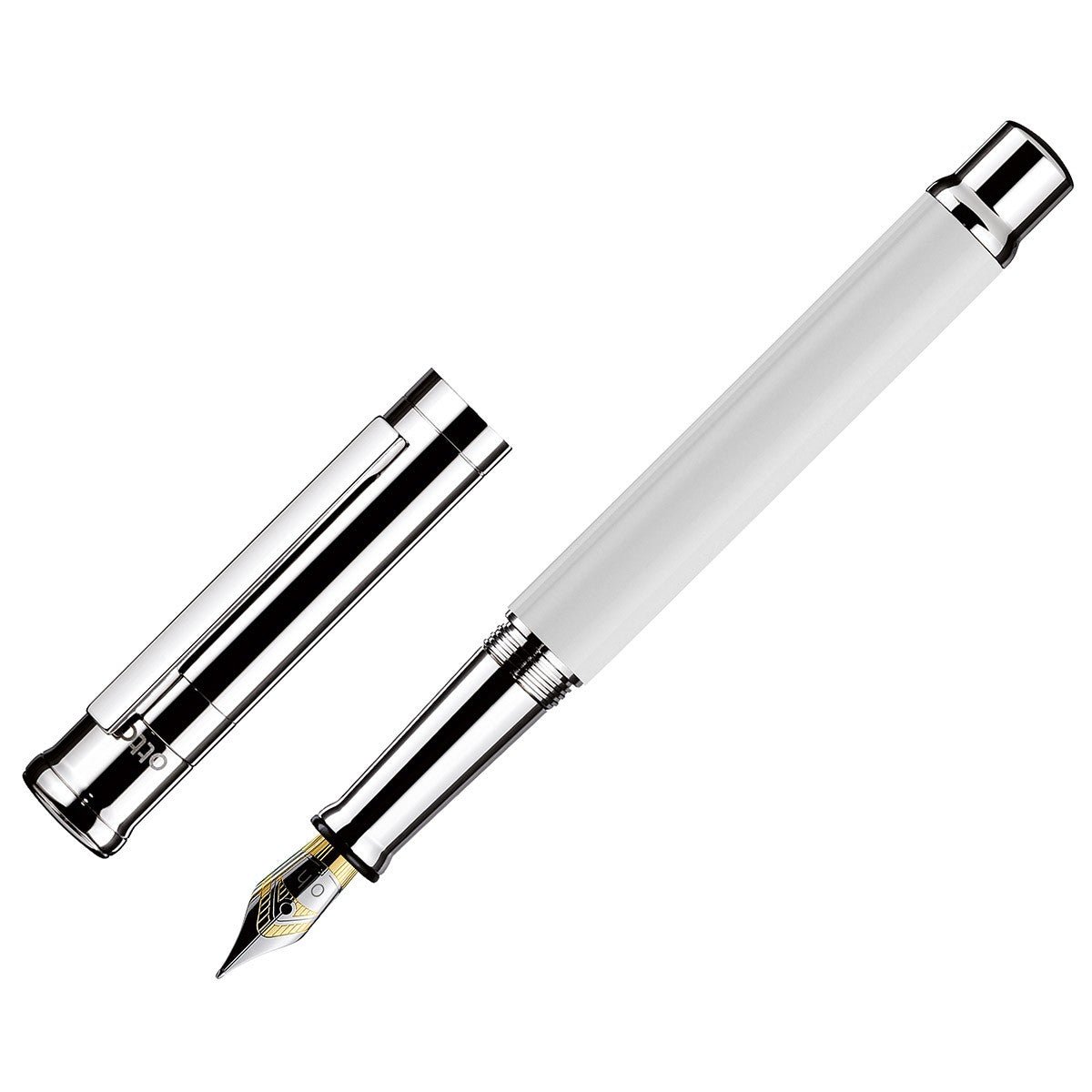 Otto Hutt Fountain Pen Design 04 - Shine White Platin - 24Papershop