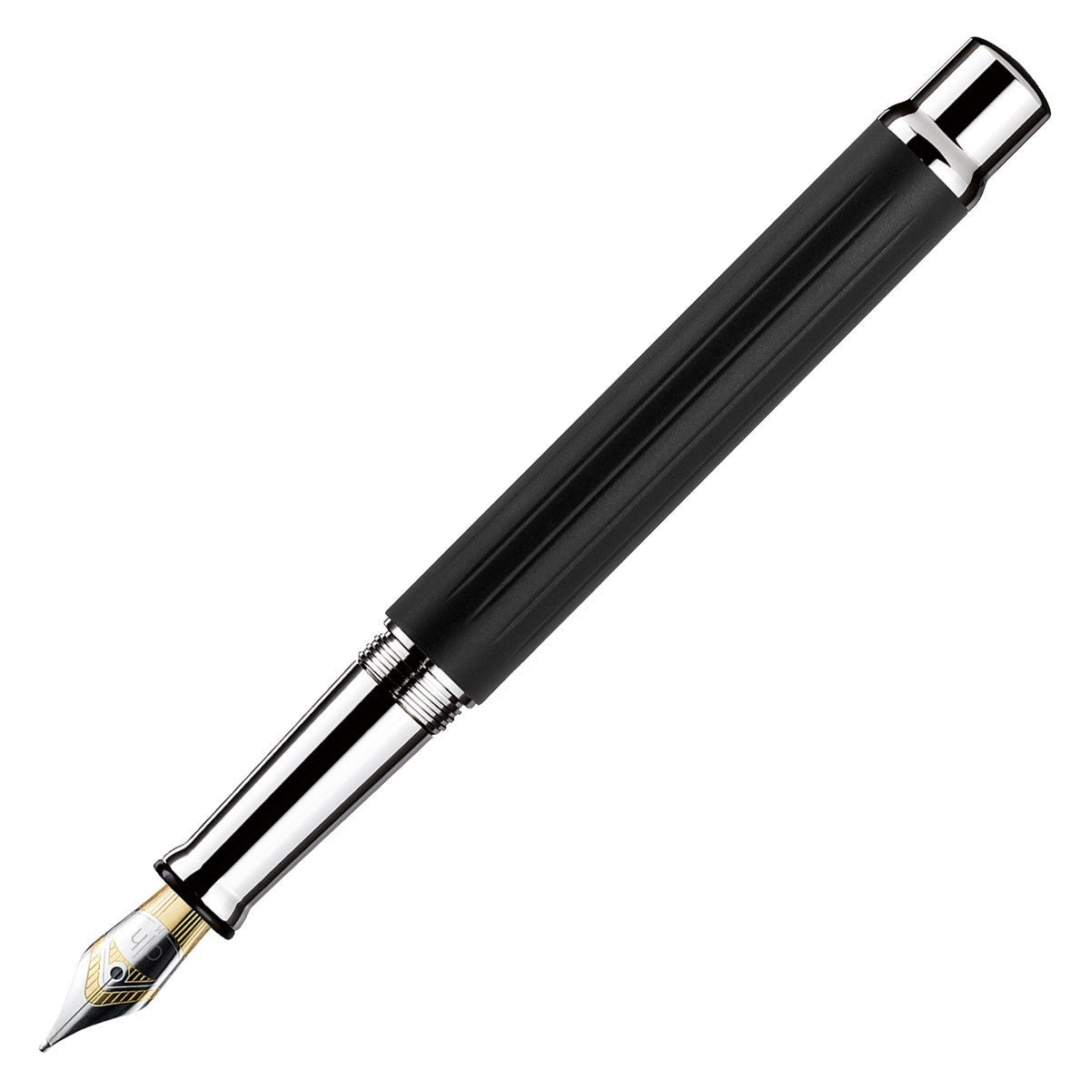 Otto Hutt Fountain Pen Design 04 - Thread Guilloché Black Platin - 24Papershop