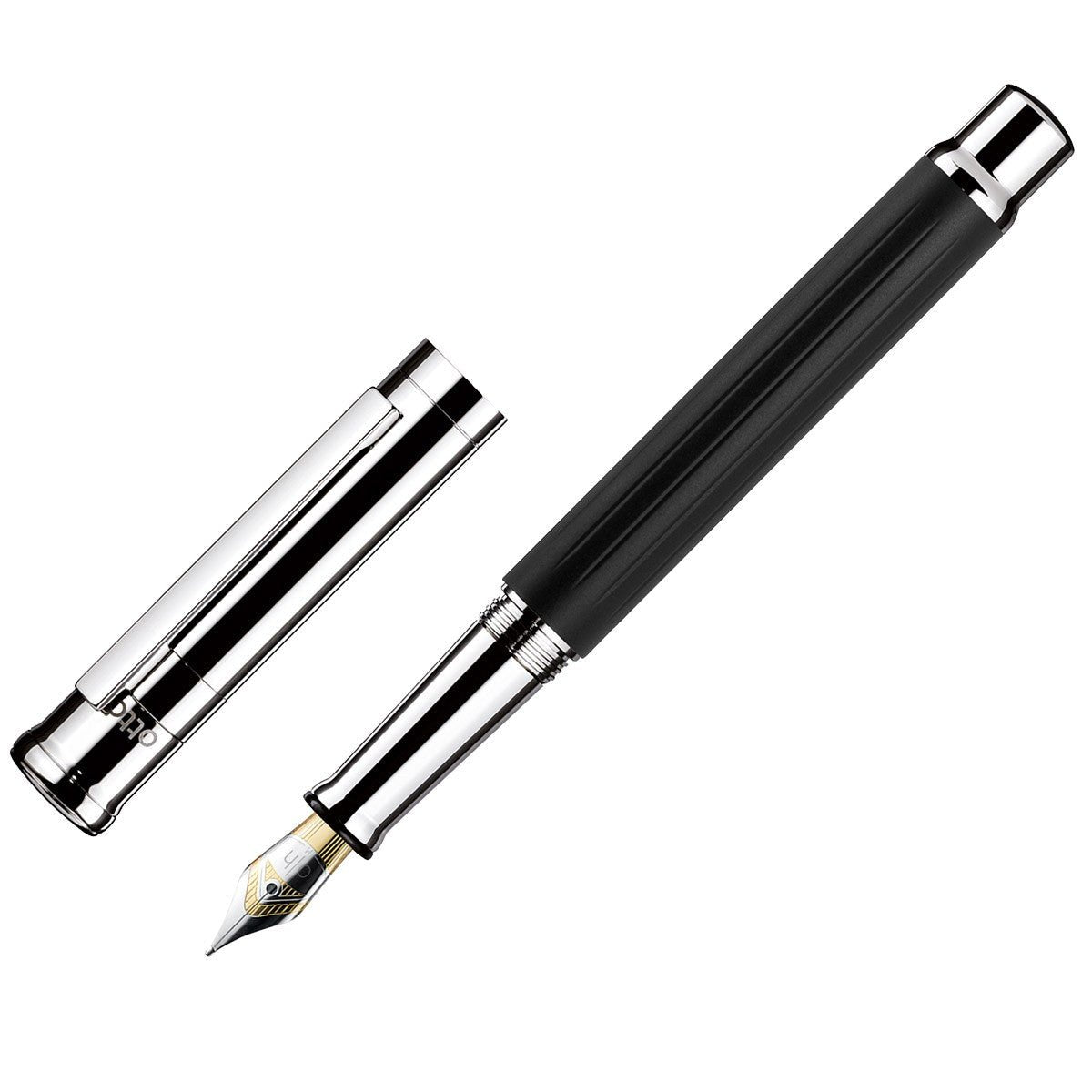 Otto Hutt Fountain Pen Design 04 - Thread Guilloché Black Platin - 24Papershop