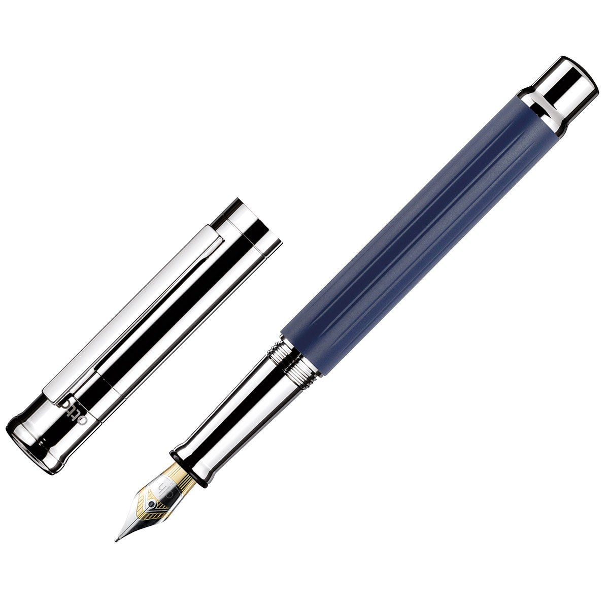 Otto Hutt Fountain Pen Design 04 - Thread Guilloché Blue Platin - 24Papershop