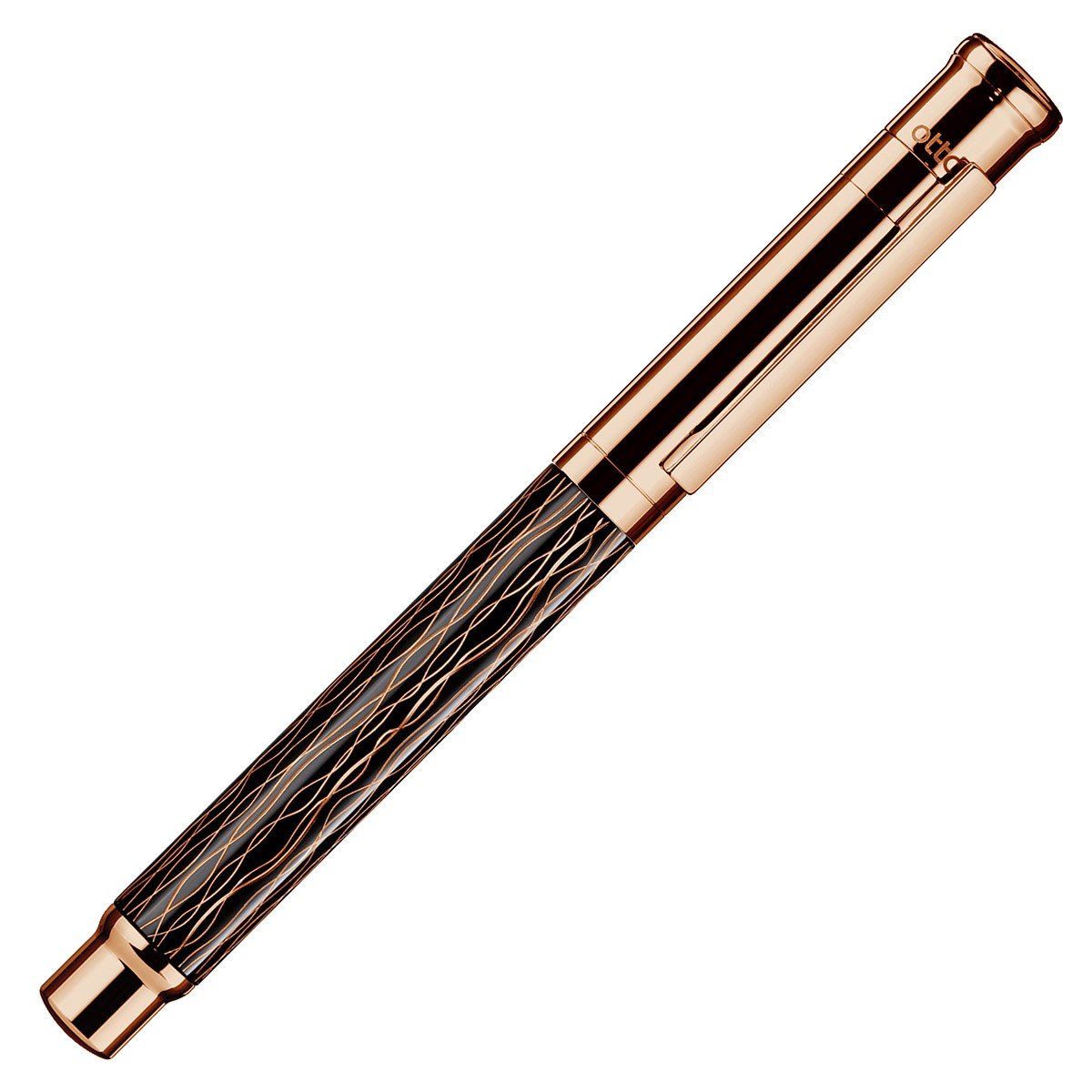 Otto Hutt Fountain Pen Design 04 - Wave Black Rosegold - 24Papershop