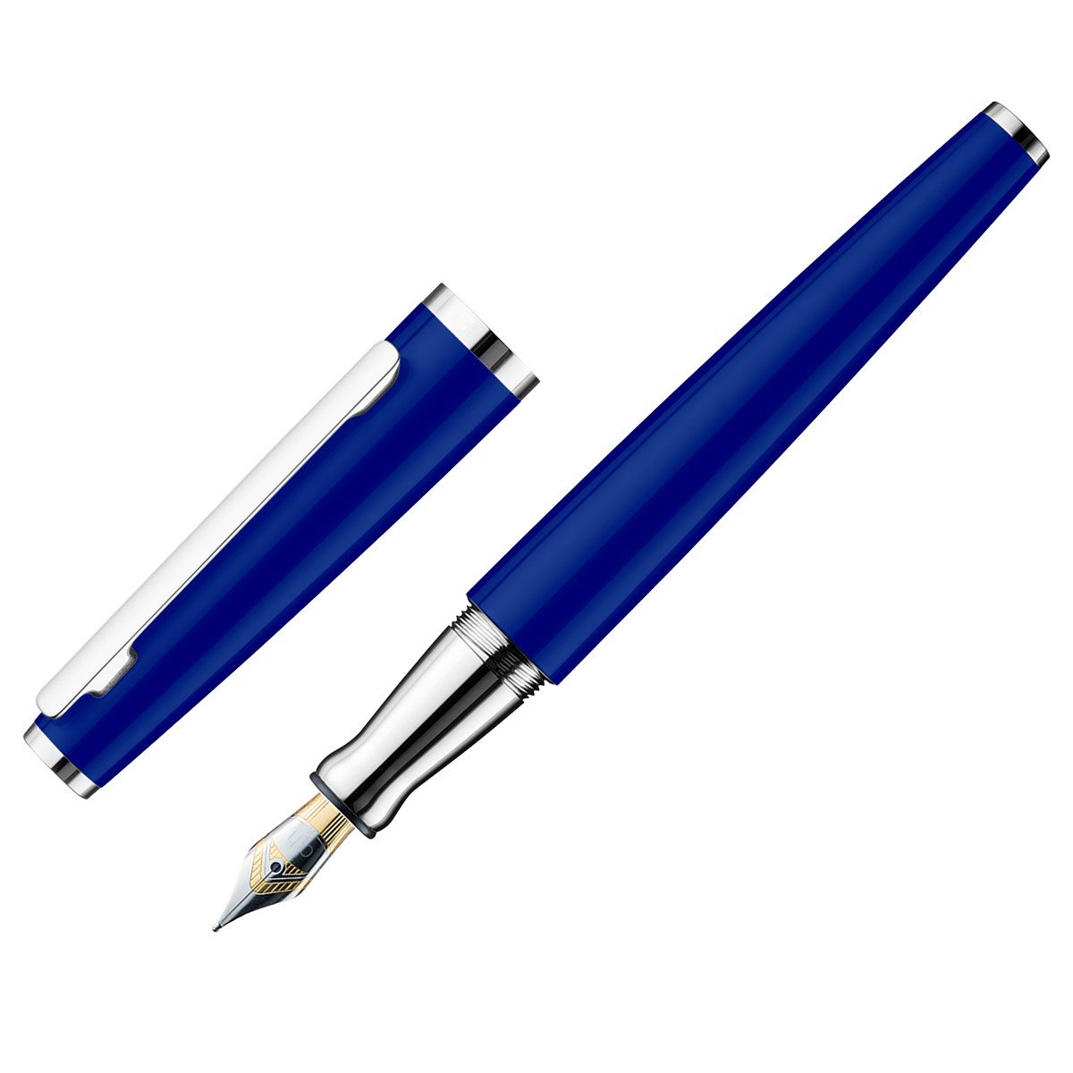 Otto Hutt Fountain Pen Design 06 - Shine Classic Blue Platin - 24Papershop