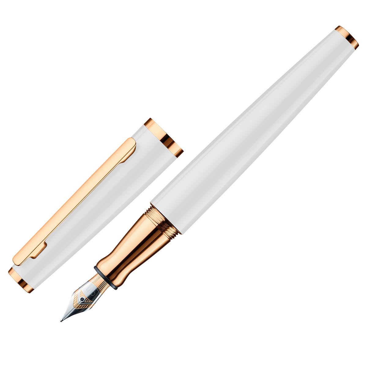 Otto Hutt Fountain Pen Design 06 - Shine White Rosegold - 24Papershop