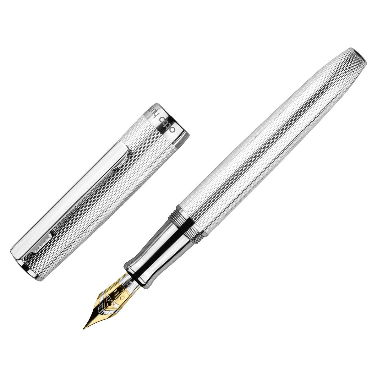 Otto Hutt Fountain Pen Design 07 - Corn Guilloche Silver Platin - 24Papershop