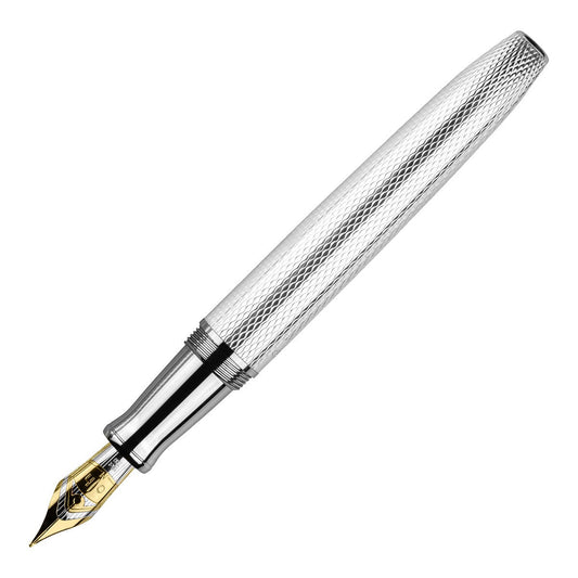 Otto Hutt Fountain Pen Design 07 - Corn Guilloche Silver Platin - 24Papershop