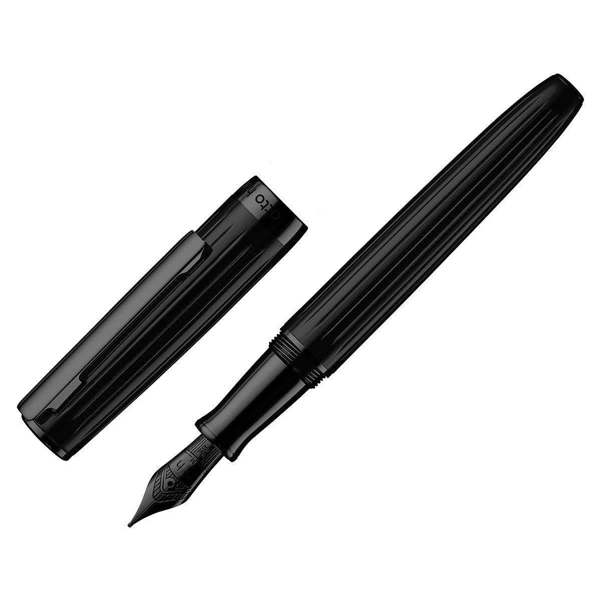 Otto Hutt Fountain Pen Design 07 - PVD Black Stripes - 24Papershop