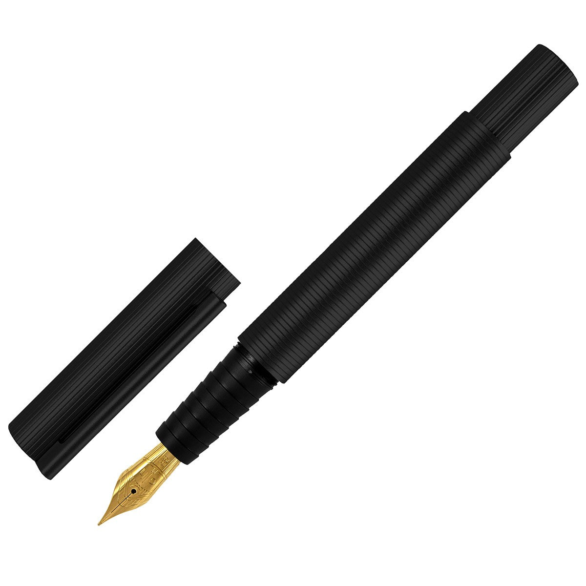 Otto Hutt Fountain Pen Design 08 - Frosted Thread Guilloché PVD Black - 24Papershop