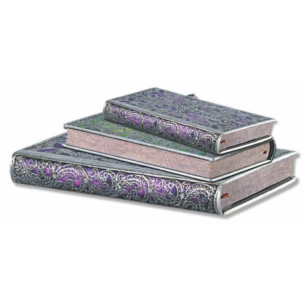 Paperblanks Silver Filigree Aubergine Ultra - Gelinieerd - 24Papershop