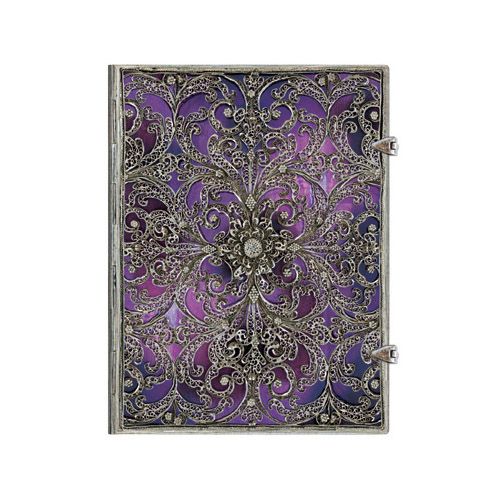 Paperblanks Silver Filigree Aubergine Ultra - Gelinieerd - 24Papershop