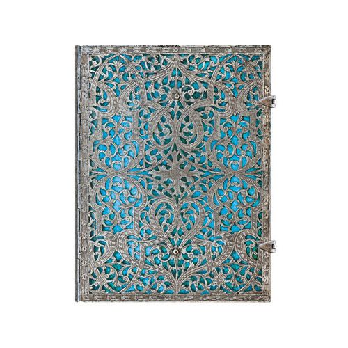 Paperblanks Silver Filigree Maya Blue Ultra - Gelinieerd - 24Papershop