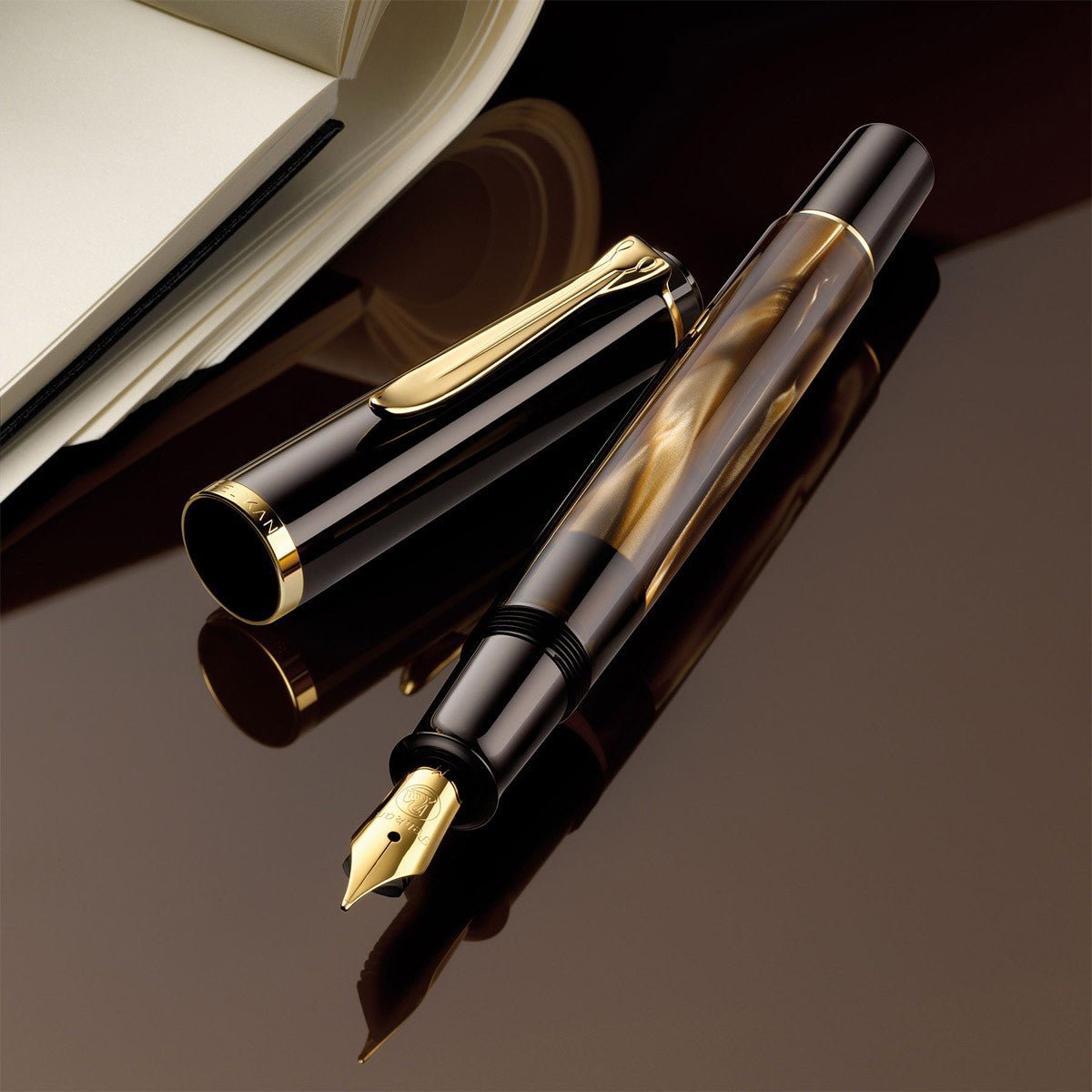 Pelikan Fountain Pen Classic M200 - Brown Marbled - 24Papershop