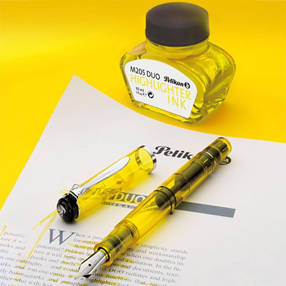 Pelikan Fountain Pen Classic M205 Highlighter Set - Neon Yellow - 24Papershop