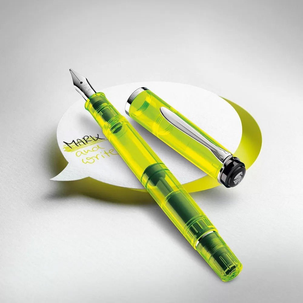 Pelikan Fountain Pen Classic M205 Highlighter Set - Neon Yellow - 24Papershop