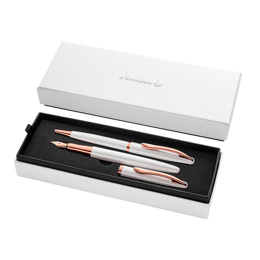 Pelikan Jazz Noble Elegance Set - Vulpen & Ballpoint - Pearl White - 24Papershop