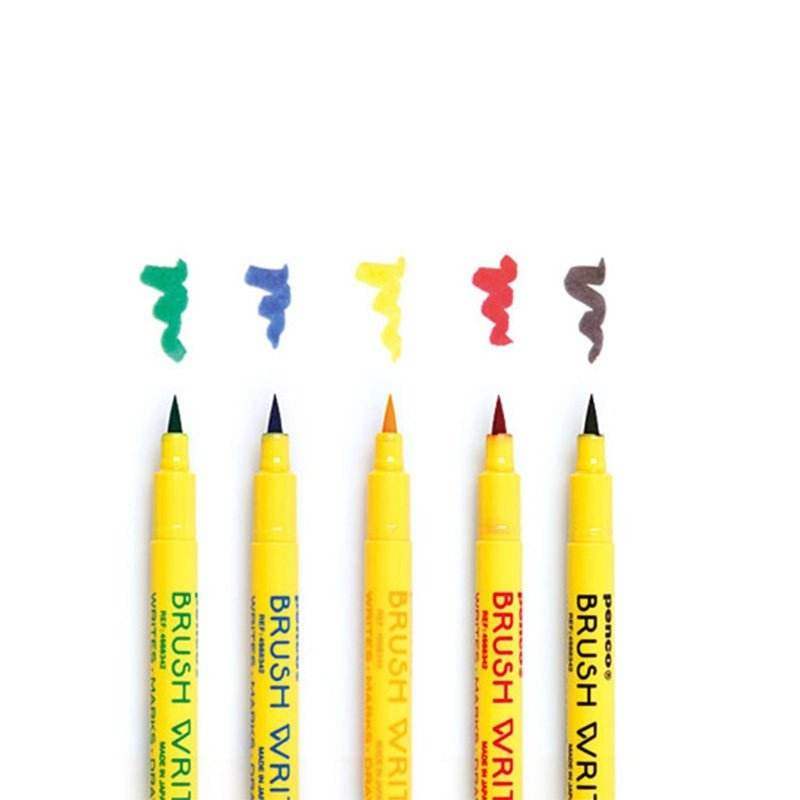 Penco Brush Water Stift Set van 5 - Basic Colors - 24Papershop