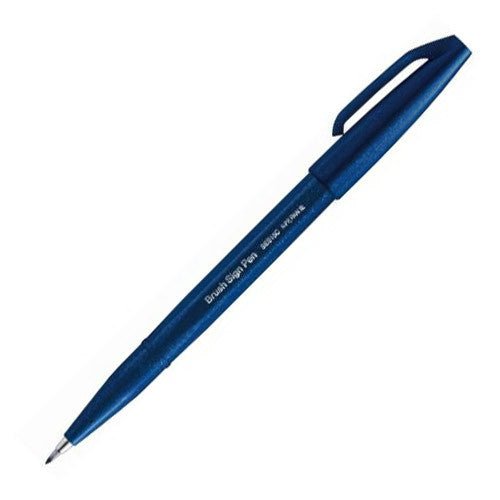 Pentel Brush Sign Pen - Blue Black - 24Papershop