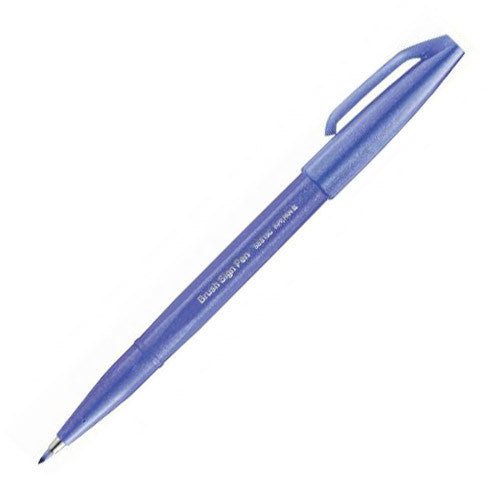 Pentel Brush Sign Pen - Pale Blue - 24Papershop