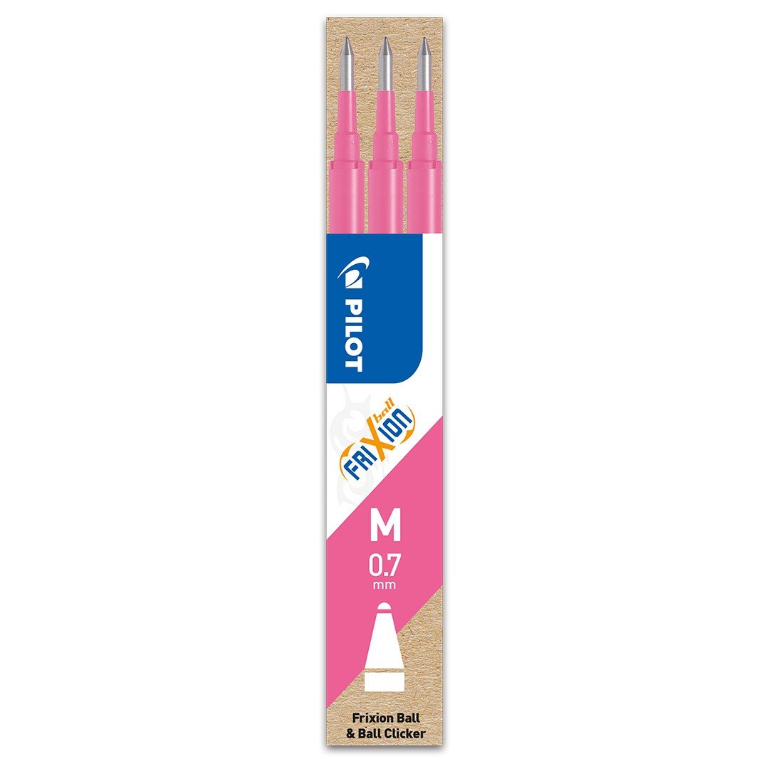 Pilot FriXion Ball Navulling Medium 0,7mm 3 Set - Roze - 24Papershop